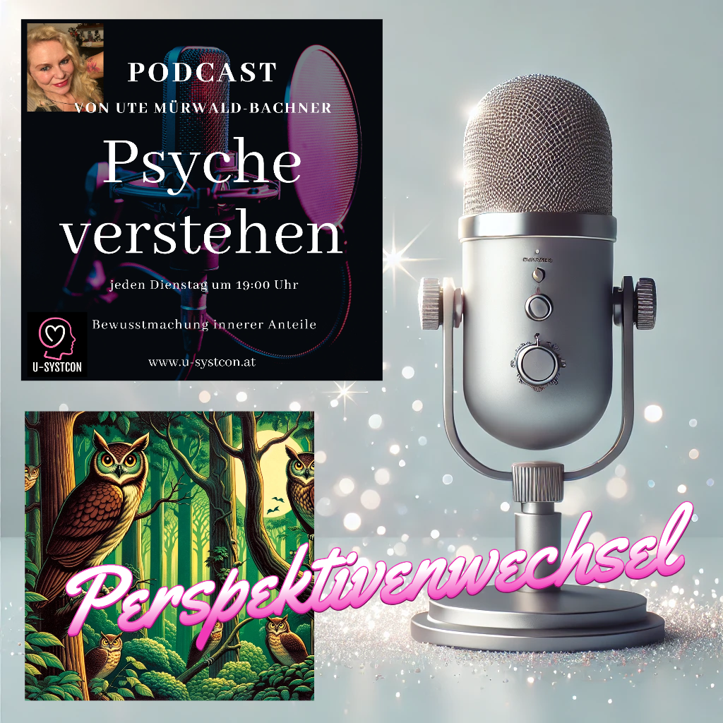 Bild der Podcast-Ankündigung mit einer farbenfrohen Illustration von Eulen im Wald, symbolisierend für den Perspektivenwechsel.